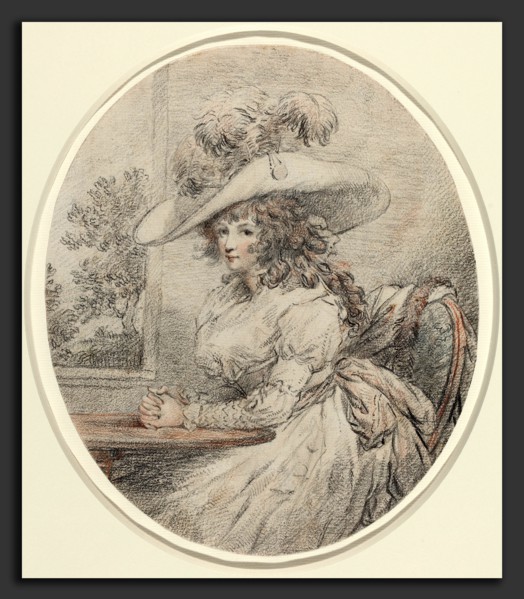 George Morland (British, 1763 - 1804), Anne Ward Morland, c. 1786, graphite with black and red
