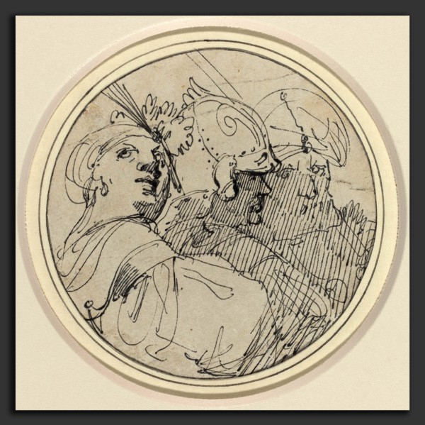 John Hamilton Mortimer (British, 1740 - 1779), Three Oriental Heads, 1770-1775, pen and black ink