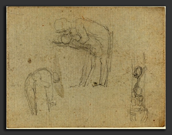 John Flaxman (British, 1755 - 1826), Three Groups of Figures, graphite