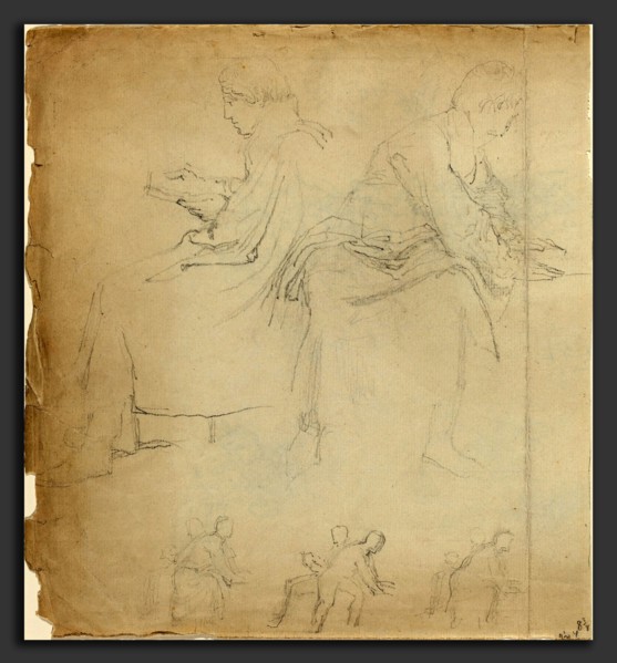 John Flaxman (British, 1755 - 1826), Sheet of Studies [recto and verso], in or after 1811,