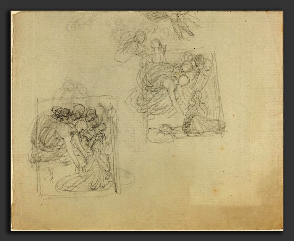 John Flaxman (British, 1755 - 1826), Sheet of Studies [recto and verso], graphite