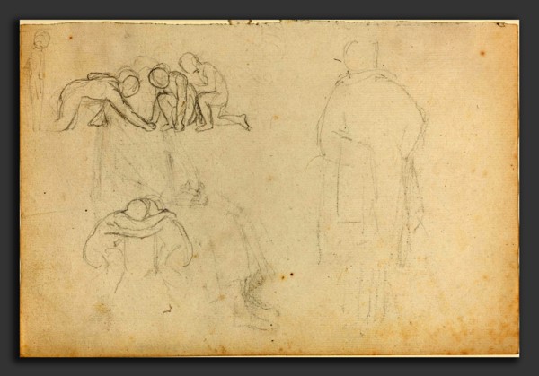 John Flaxman (British, 1755 - 1826), Sheet of Studies, graphite