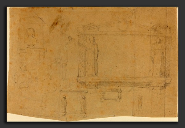 John Flaxman (British, 1755 - 1826), Designs for Monuments, graphite