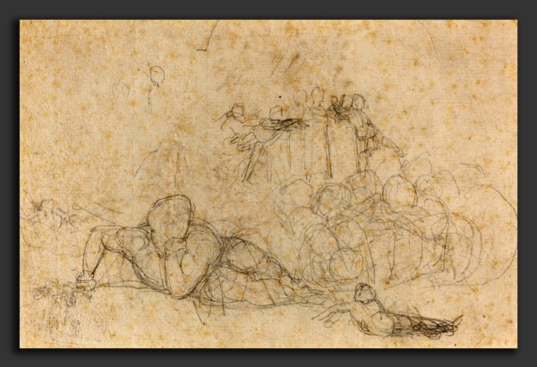 John Flaxman (British, 1755 - 1826), Sheet of Studies, graphite