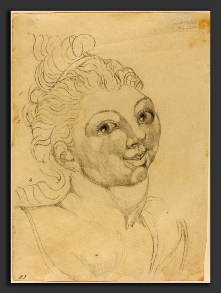 William Blake (British, 1757 - 1827), Wat Tyler's Daughter, c. 1819, graphite