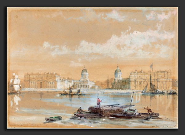 David Roberts (Scottish, 1796 - 1864), The Naval College from the River at Greenwich, 1861,