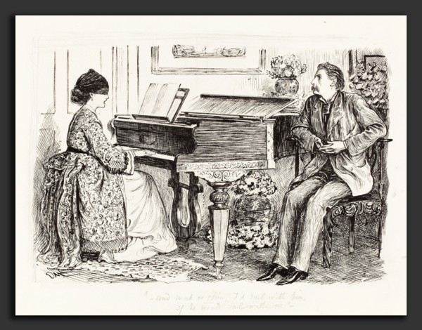 George Du Maurier (British, 1834 - 1896), "--And mist or glim, I'd sail with him, if he would sail