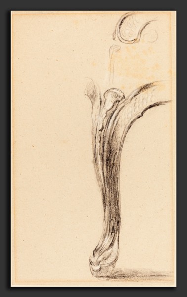 Sir David Wilkie (Scottish, 1785 - 1841), Study of a Chair Leg, black chalk heightened with white