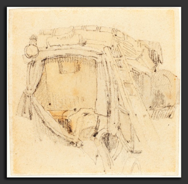 Samuel Prout (British, 1783 - 1852), A Carriage, graphite with wash on wove paper