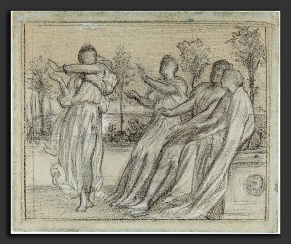 Frederic, Lord Leighton (British, 1830 - 1896), Study for "Greek Girl Dancing", c. 1867, black