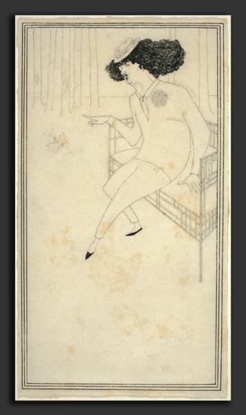 Aubrey Beardsley (British, 1872 - 1898), Caricature of J.M. Whistler, pen and black ink on wove