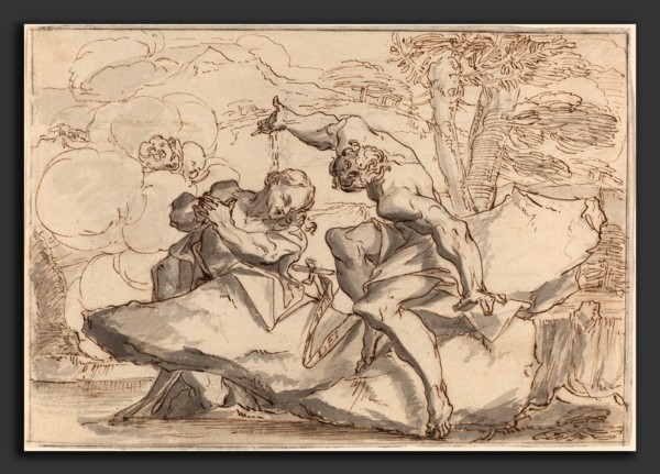 Paul Troger (Austrian, 1698 - 1762), The Baptism of Christ, pen and iron gall ink and gray wash