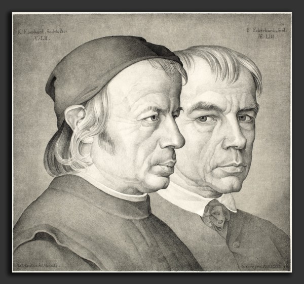 Johann Anton Ramboux (German, 1790 - 1866), The Brothers Konrad and Franz Eberhard, 1822,