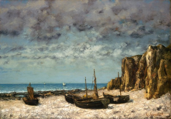 Courbet, Boats on a Beach, Etretat
