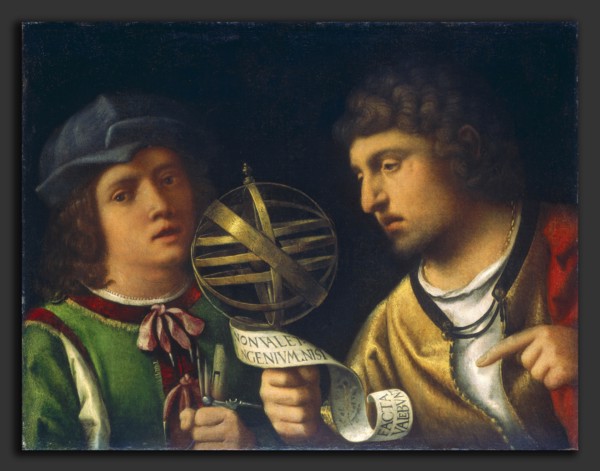 Attributed to Giorgione, Giovanni Borgherini and His Tutor, Italian, 1477-1478 - 1510, oil on