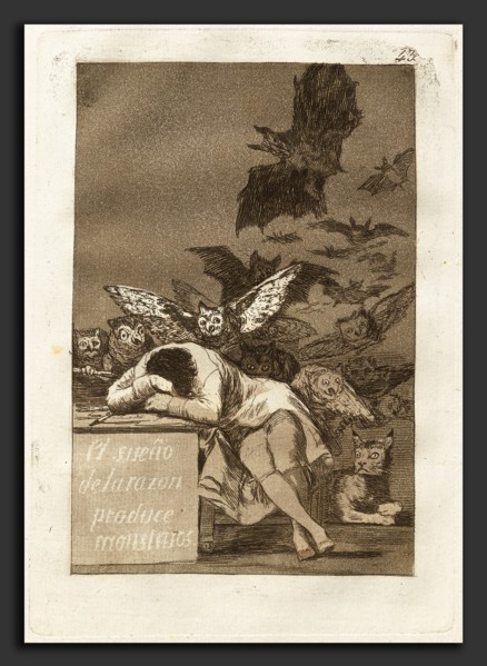 Francisco de Goya, El sueno de la razon produce monstruos (The Sleep of Reason Produces Monsters),