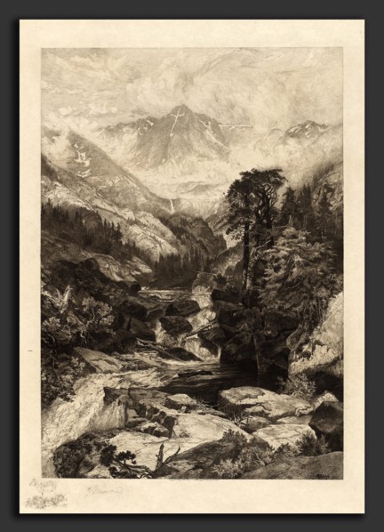 Thomas Moran (American, 1837 - 1926), The Mountain of the Holy Cross, Colorado, 1888, etching in