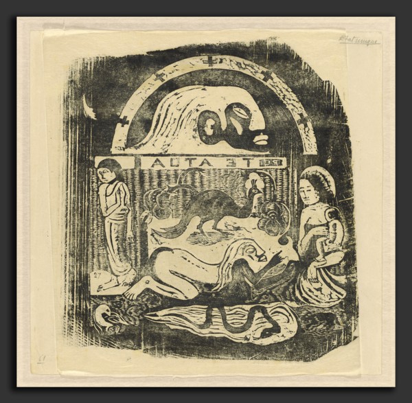 Paul Gauguin (French, 1848 - 1903), Te Atua (The Gods) Small Plate [recto], in or after 1895,