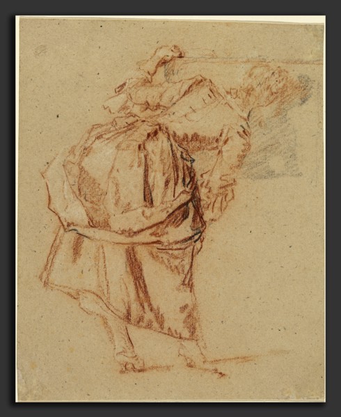 Nicolas Lancret (French, 1690 - 1743), A Young Woman Looking in a Mirror, 1742-1743, red chalk with