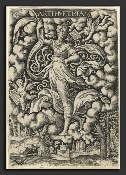 Virgil Solis (German, 1514 - 1562), Artihmetria (Arithmetic), engraving