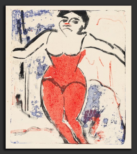 Ernst Ludwig Kirchner, Performer Bowing (Beifallheischende Artistin), German, 1880 - 1938, 1909,