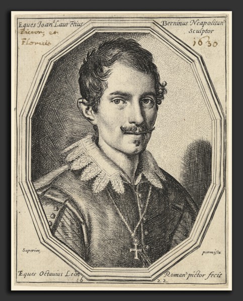 Ottavio Leoni (Italian, c. 1578 - 1630), Gian Lorenzo Bernini, 1622, engraving