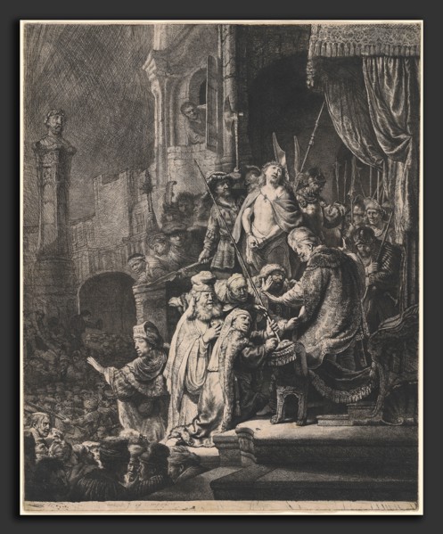 Rembrandt van Rijn (Dutch, 1606 - 1669), Christ before Pilate: Large Plate, 1636, etching