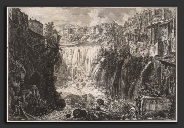 Giovanni Battista Piranesi, Veduta della Cascata di Tivoli, Italian, 1720 - 1778, 1766, etching