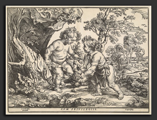 Christoffel Jegher after Sir Peter Paul Rubens, The Infant Christ and Saint John Playing with the