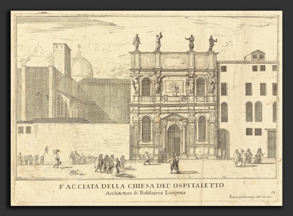 (Italian, 1663 - 1729), Facciata della Chiesa del'Ospitaletto (plate 33), published 1703, 1 vol: