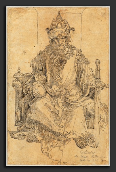 Albrecht DÃ¼rer, An Oriental Ruler Seated on His Throne, German, 1471 - 1528, c. 1495, pen and