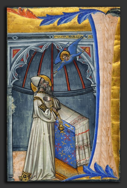 Italian 15th Century, The Annunciation to Zacharias, c. 1400, miniature on vellum