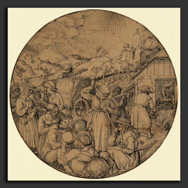 Jorg Breu I, The Hay Harvest (June), German, c. 1480 - 1537, in or before 1521, pen and black ink