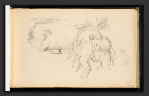 Paul Cézanne, Women Bathers and a Roll of Paper, French, 1839 - 1906, 1882-1885, graphite on wove