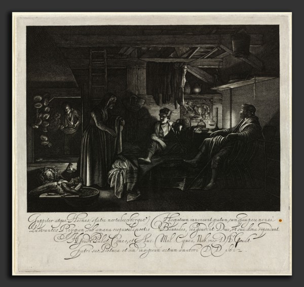 Hendrik Goudt after Adam Elsheimer (Dutch, 1585 - 1648), Jupiter and Mercury in the House of