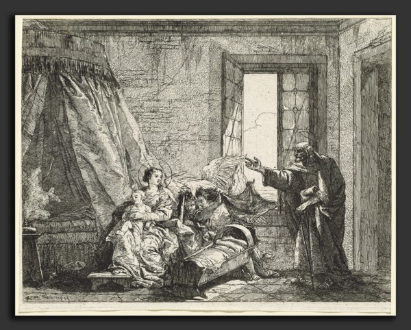 Giovanni Domenico Tiepolo (Italian, 1727 - 1804), Joseph Relays to Mary God's Command to Flee,