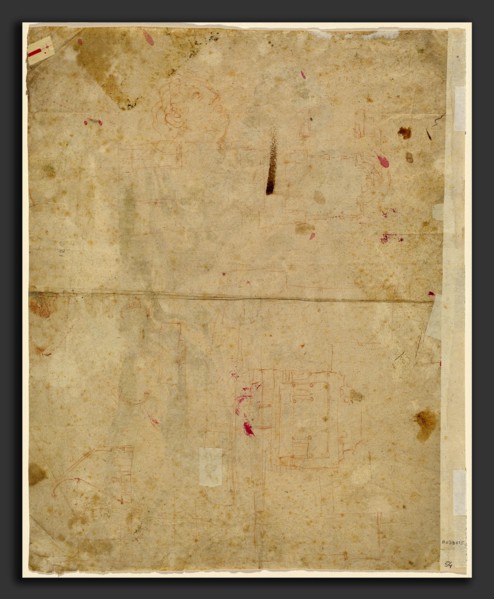 Cosmas Damian Asam, The Head of Saint George and Architectural Plans, German, 1686 - 1739,
