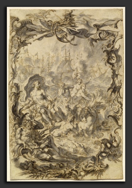 Gottfried Bernhard GÃ¶tz, The Horrors of War: A Sea Battle, German, 1708 - 1774, 1742-1744, pen and