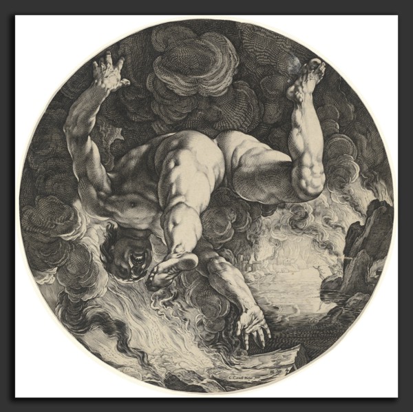 Hendrik Goltzius after Cornelis Cornelisz van Haarlem, Ixion, Dutch, 1558 - 1617, 1588, engraving