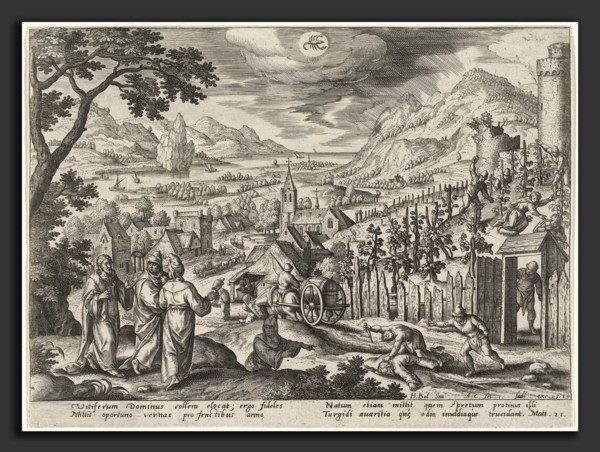 Adriaen Collaert after Hans Bol, " The Kingdom of God shall be taken from you " (Scorpio), Flemish,