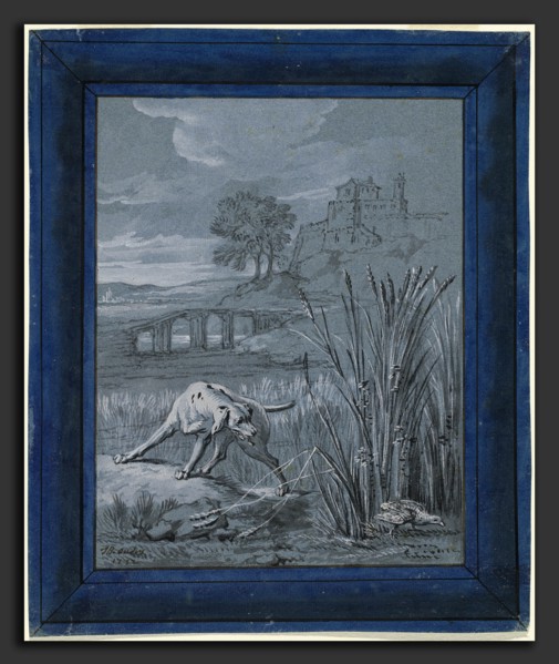 Jean-Baptiste Oudry, The Partridge Saves Her Young, French, 1686 - 1755, 1732, brush and black ink,