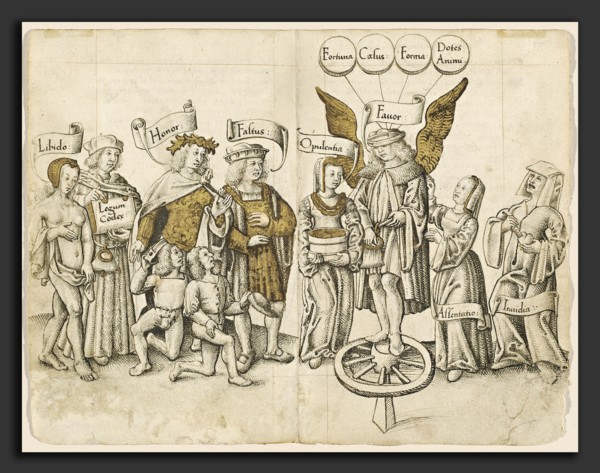 French early 16th century, A Dialogue on Human Favor [fol. 15 verso - 16 recto], 1512-1514, pen and