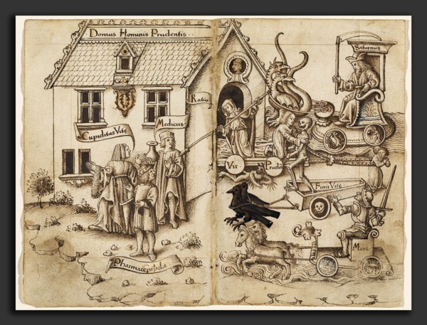 French early 16th century, "Do Not Turn Back When You Arrive at the End" [fol. 26 verso - 27