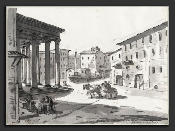 Jacques-Louis David, The Pantheon, French, 1748 - 1825, 1775-80, black ink and gray wash over