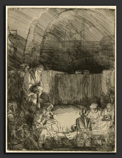 Rembrandt van Rijn (Dutch, 1606 - 1669), The Entombment, c. 1654, etching, drypoint and burin