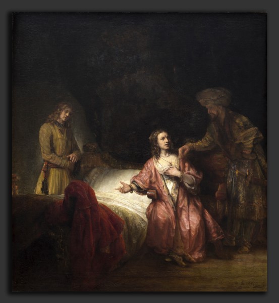 Rembrandt Workshop, Joseph Accused by Potiphar's Wife, 1655, oil on canvas transferred to canvas