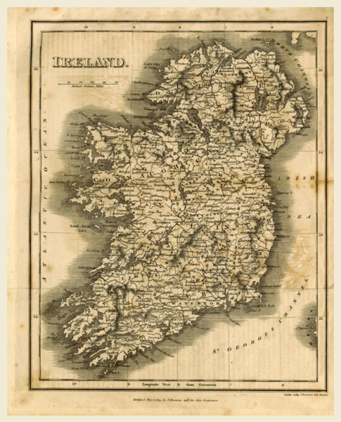 Map of Ireland, 1819, J. Mawman