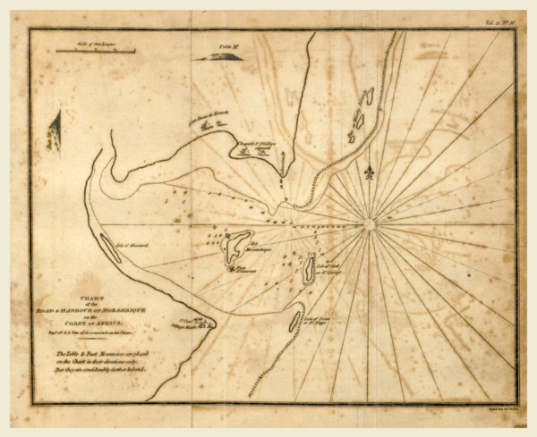 Map, chart of a voyage along the Eastern Coast of Africa  to St. Helena; to Rio de Janeiro, Bahia,