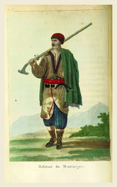 Montenegro man, 19th century engraving
