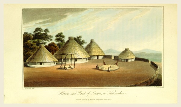 Kurreechane, Sinisee yard, Travels in South Africa, yard of Sinosee, 1822